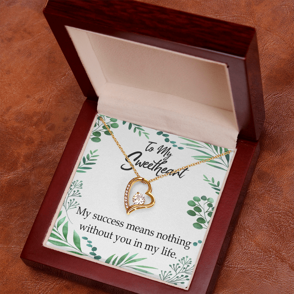 To My Wife My Success Means Nothing Without You Forever Necklace w Message Card-Express Your Love Gifts