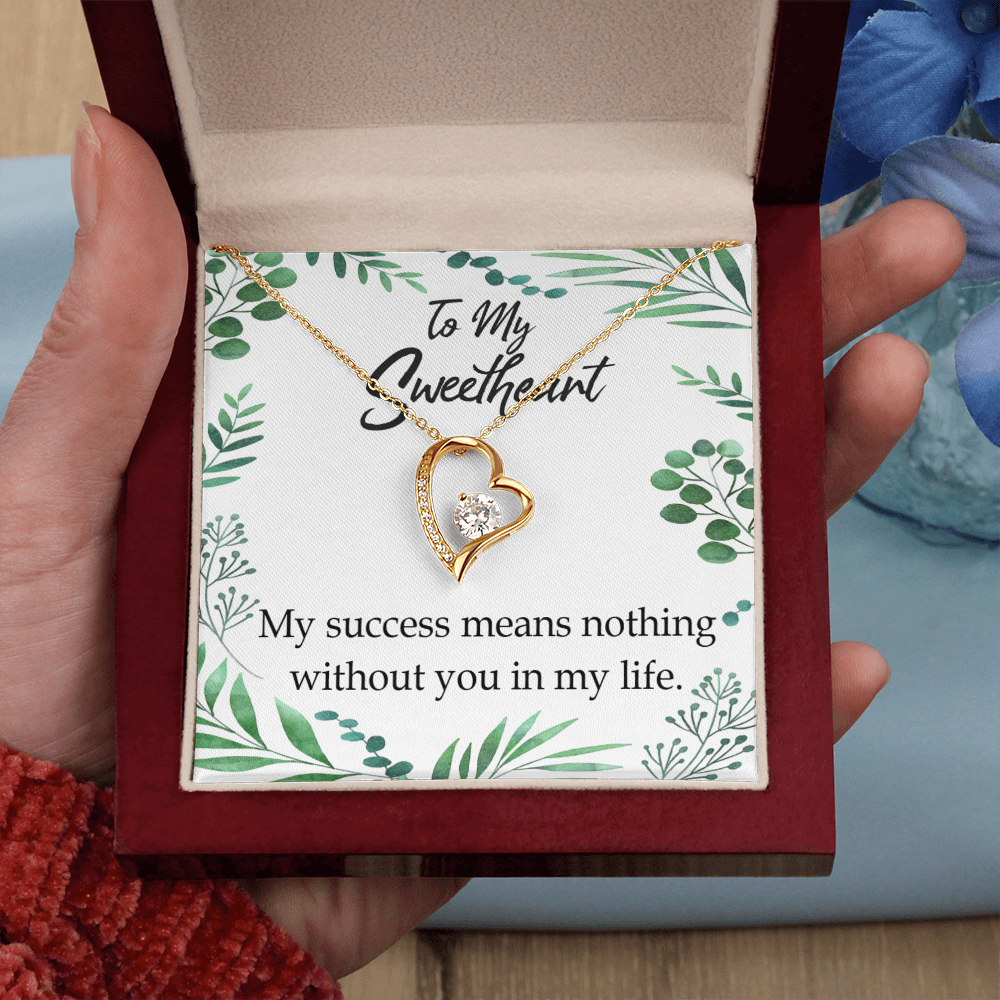 To My Wife My Success Means Nothing Without You Forever Necklace w Message Card-Express Your Love Gifts