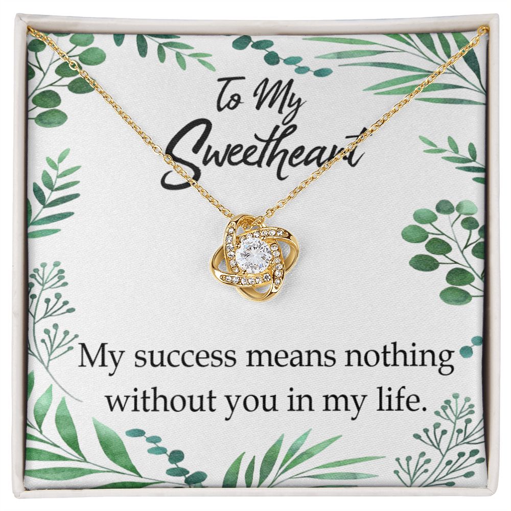 To My Wife My Success Means Nothing Without You Infinity Knot Necklace Message Card-Express Your Love Gifts