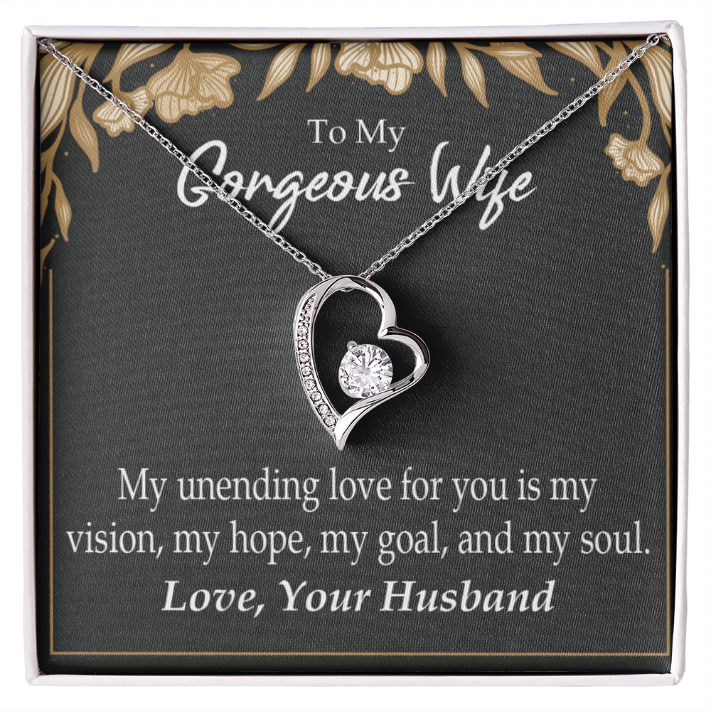 To My Wife My Unending Love For You Forever Necklace w Message Card-Express Your Love Gifts