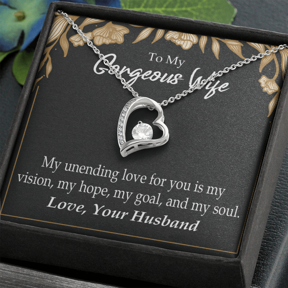 To My Wife My Unending Love For You Forever Necklace w Message Card-Express Your Love Gifts