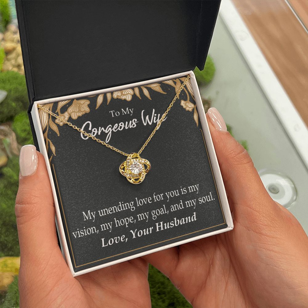 To My Wife My Unending Love For You Infinity Knot Necklace Message Card-Express Your Love Gifts