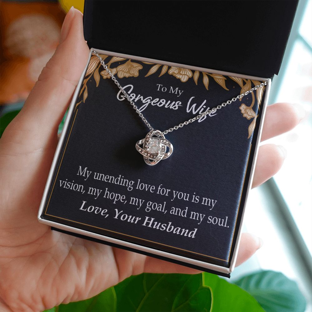 To My Wife My Unending Love For You Infinity Knot Necklace Message Card-Express Your Love Gifts