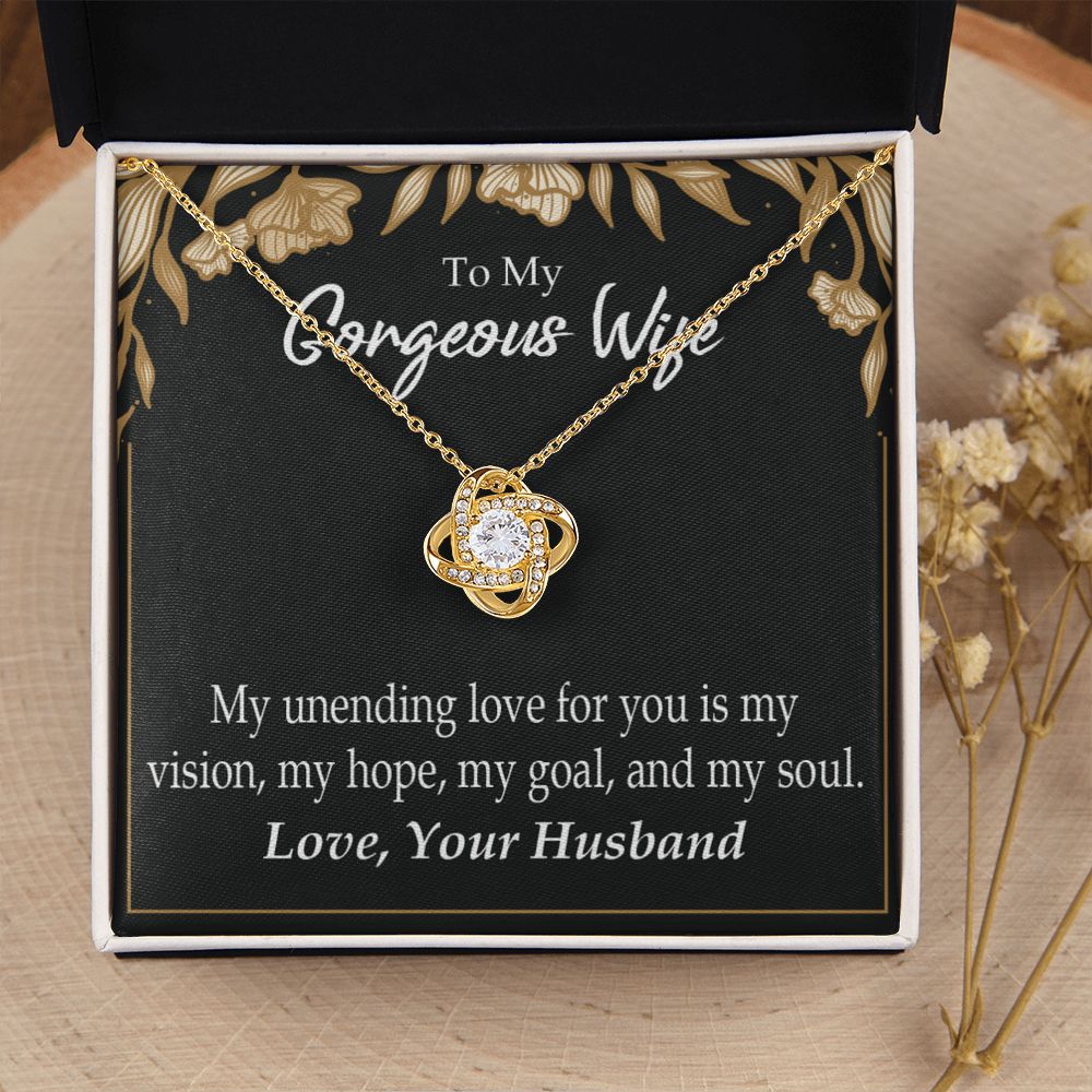 To My Wife My Unending Love For You Infinity Knot Necklace Message Card-Express Your Love Gifts