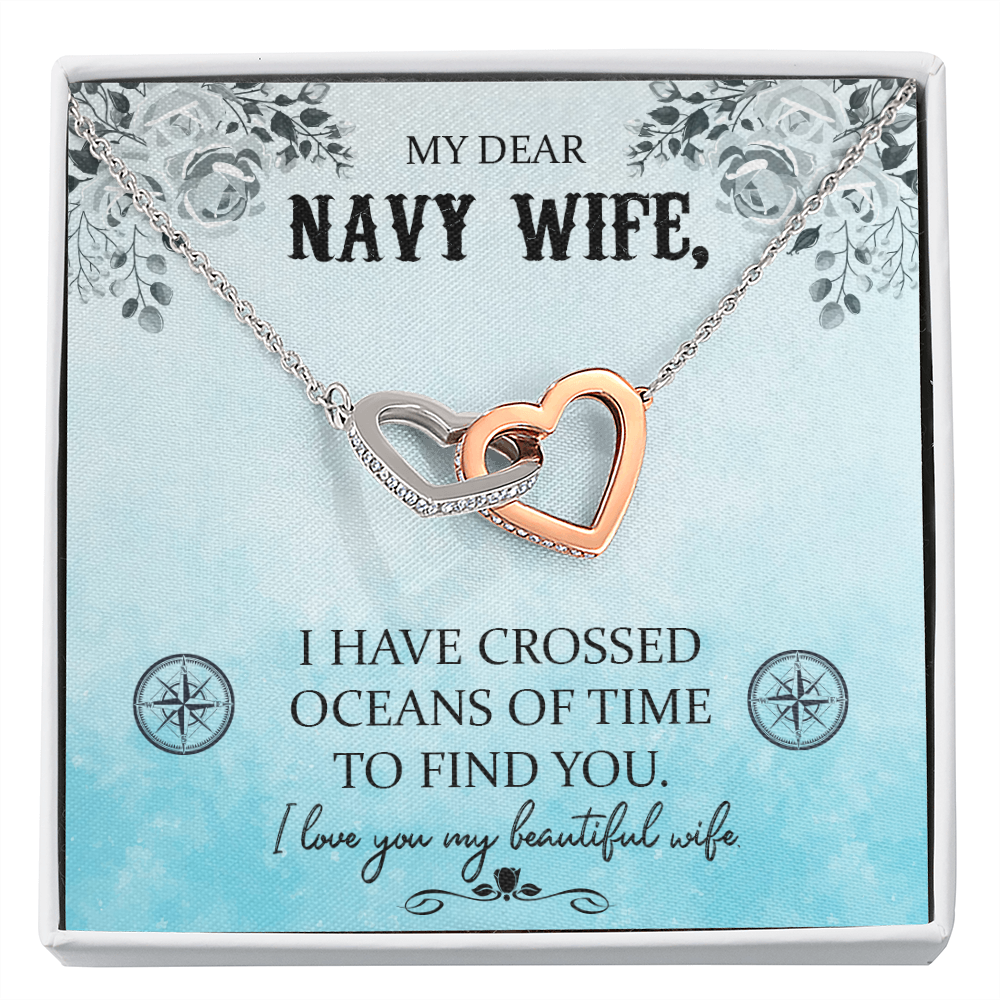 To My Wife Navy Wife Oceans of Time Inseparable Necklace-Express Your Love Gifts