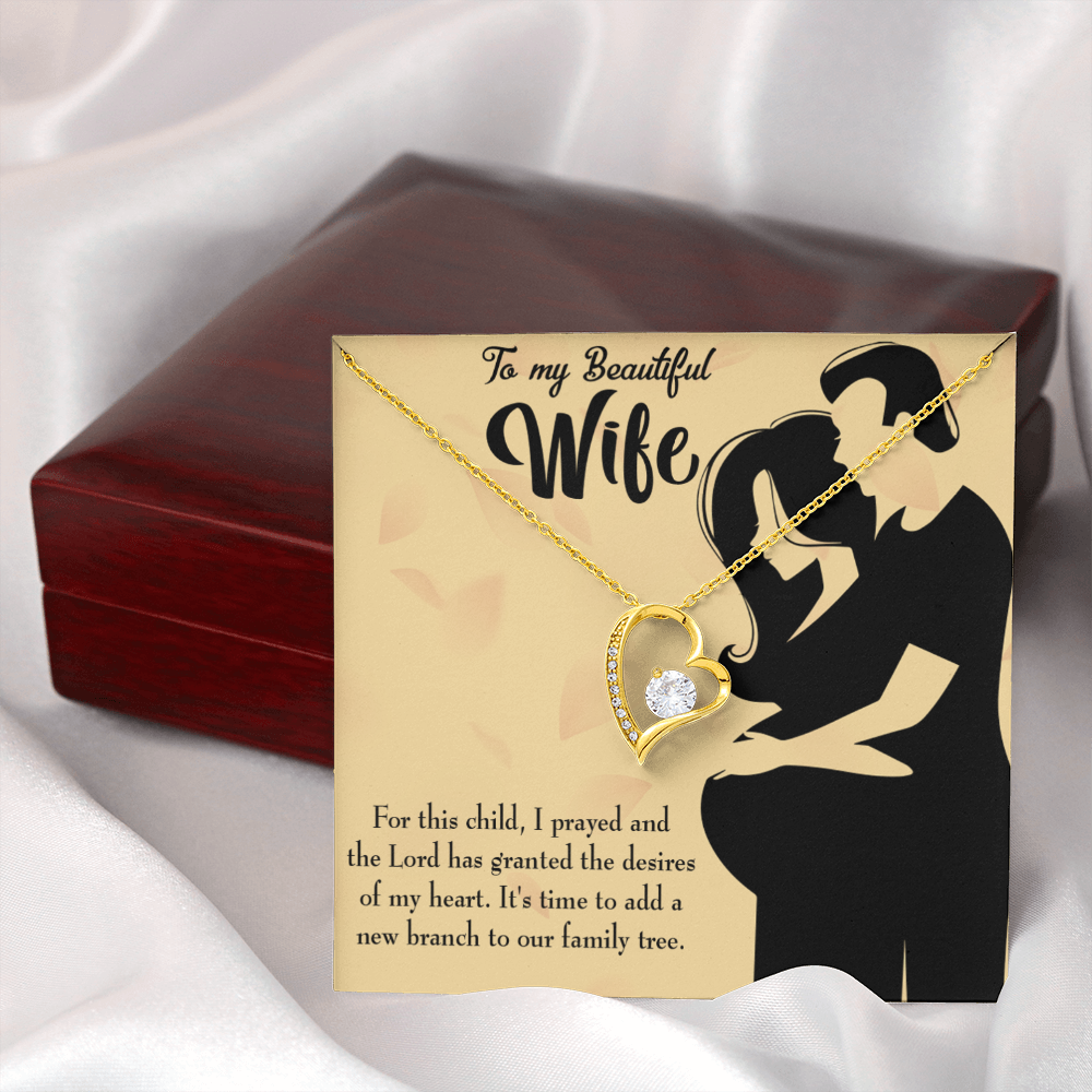 To My Wife New Branch to Family Forever Necklace w Message Card-Express Your Love Gifts