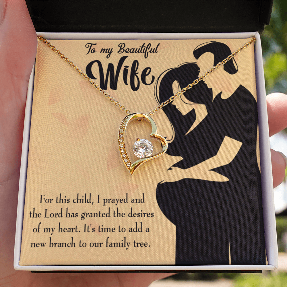 To My Wife New Branch to Family Forever Necklace w Message Card-Express Your Love Gifts