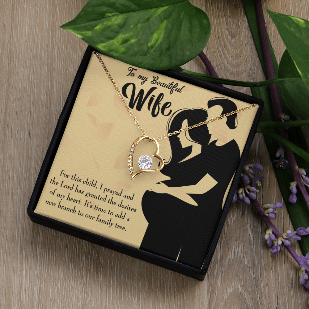 To My Wife New Branch to Family Forever Necklace w Message Card-Express Your Love Gifts