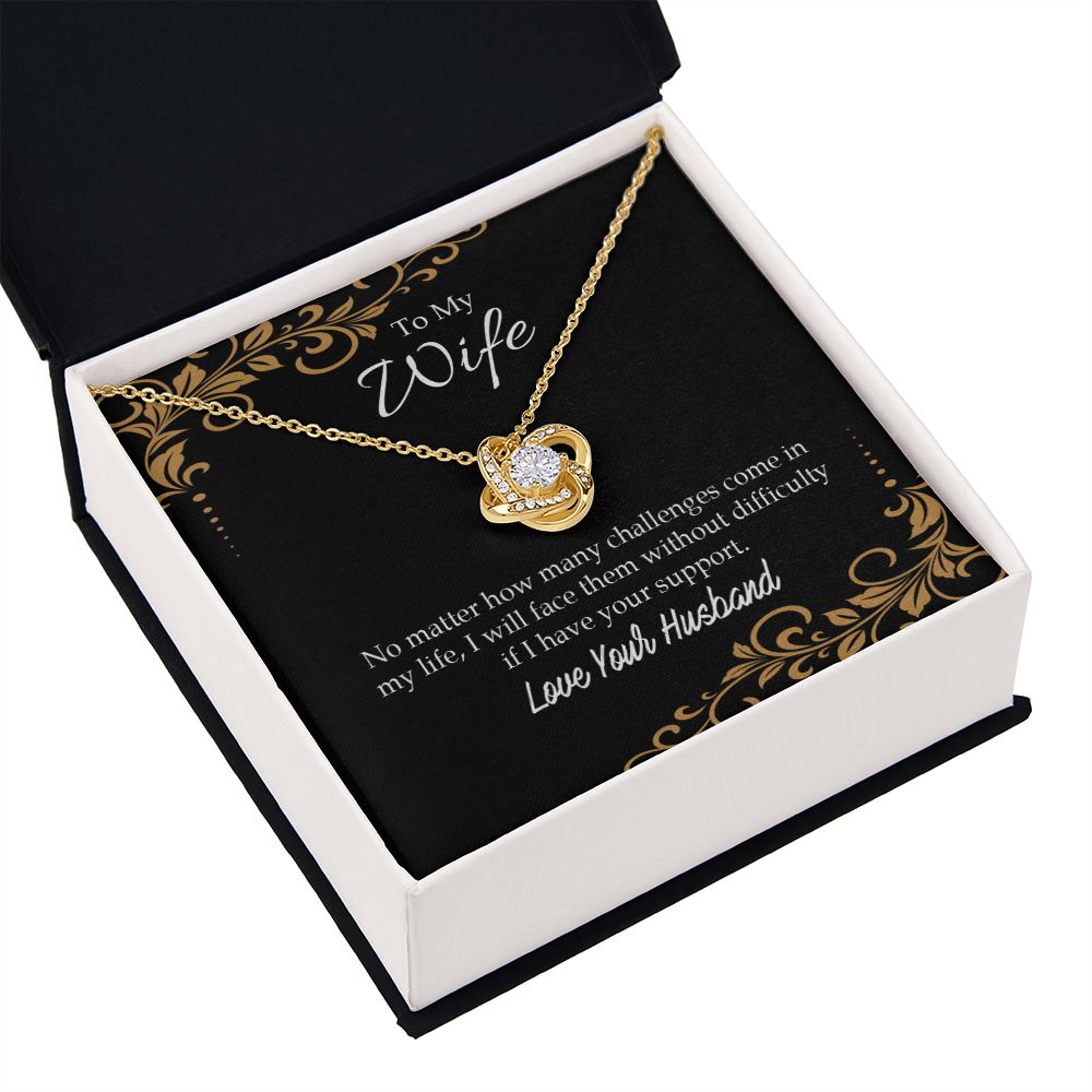 To My Wife No Matter How Many Challenges Infinity Knot Necklace Message Card-Express Your Love Gifts