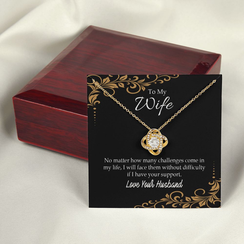 To My Wife No Matter How Many Challenges Infinity Knot Necklace Message Card-Express Your Love Gifts