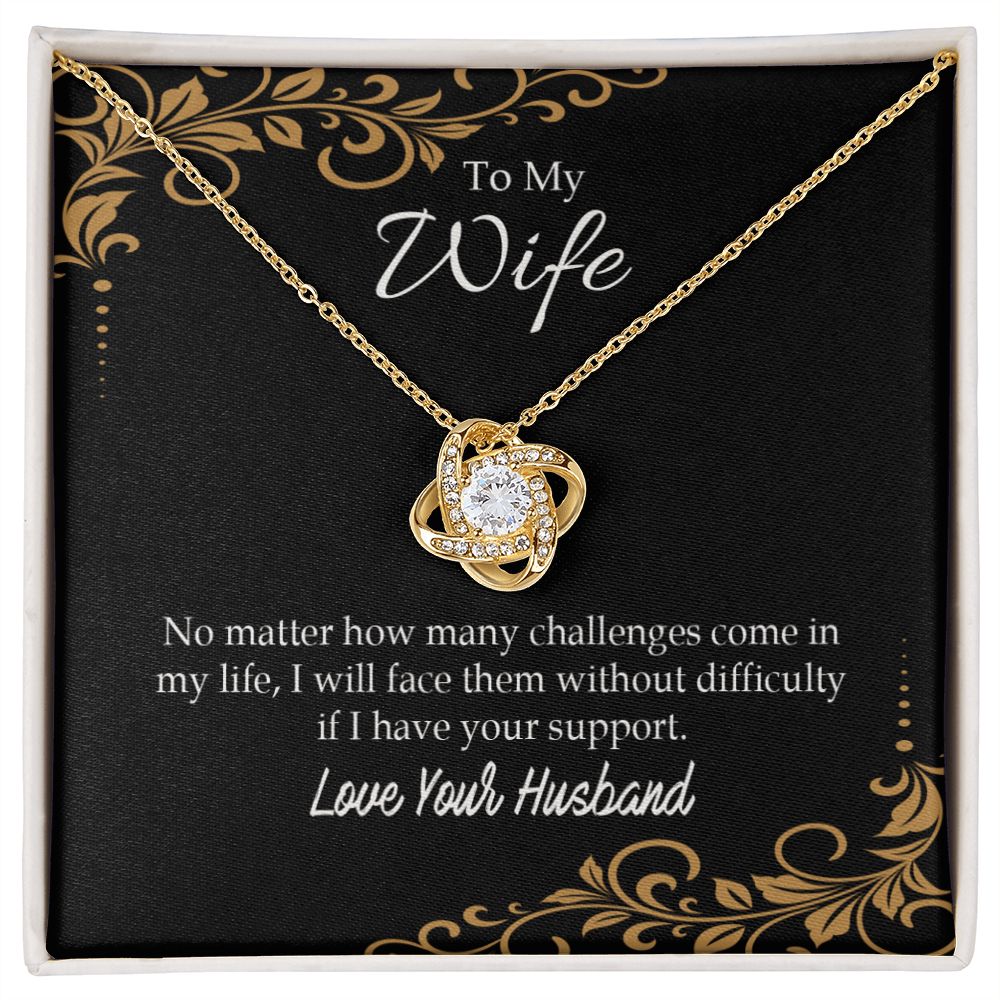 To My Wife No Matter How Many Challenges Infinity Knot Necklace Message Card-Express Your Love Gifts