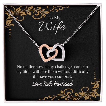 To My Wife No Matter How Many Challenges Inseparable Necklace-Express Your Love Gifts