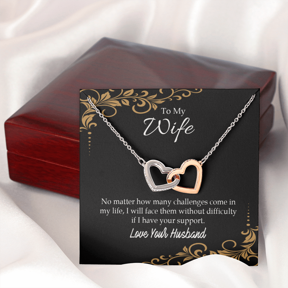 To My Wife No Matter How Many Challenges Inseparable Necklace-Express Your Love Gifts