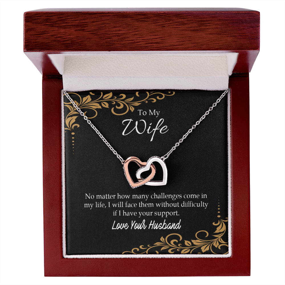 To My Wife No Matter How Many Challenges Inseparable Necklace-Express Your Love Gifts