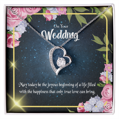 To My Wife On Your Wedding Forever Necklace w Message Card-Express Your Love Gifts