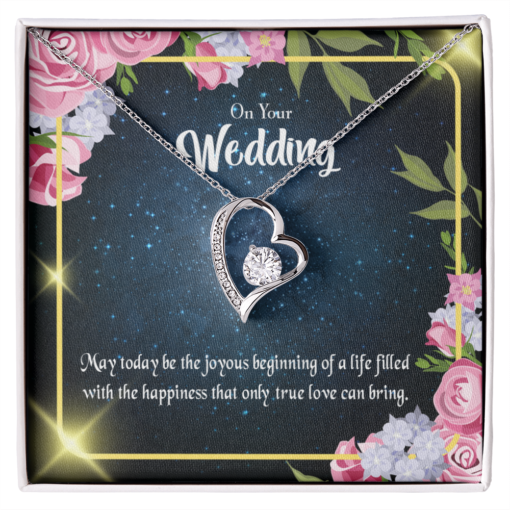 To My Wife On Your Wedding Forever Necklace w Message Card-Express Your Love Gifts