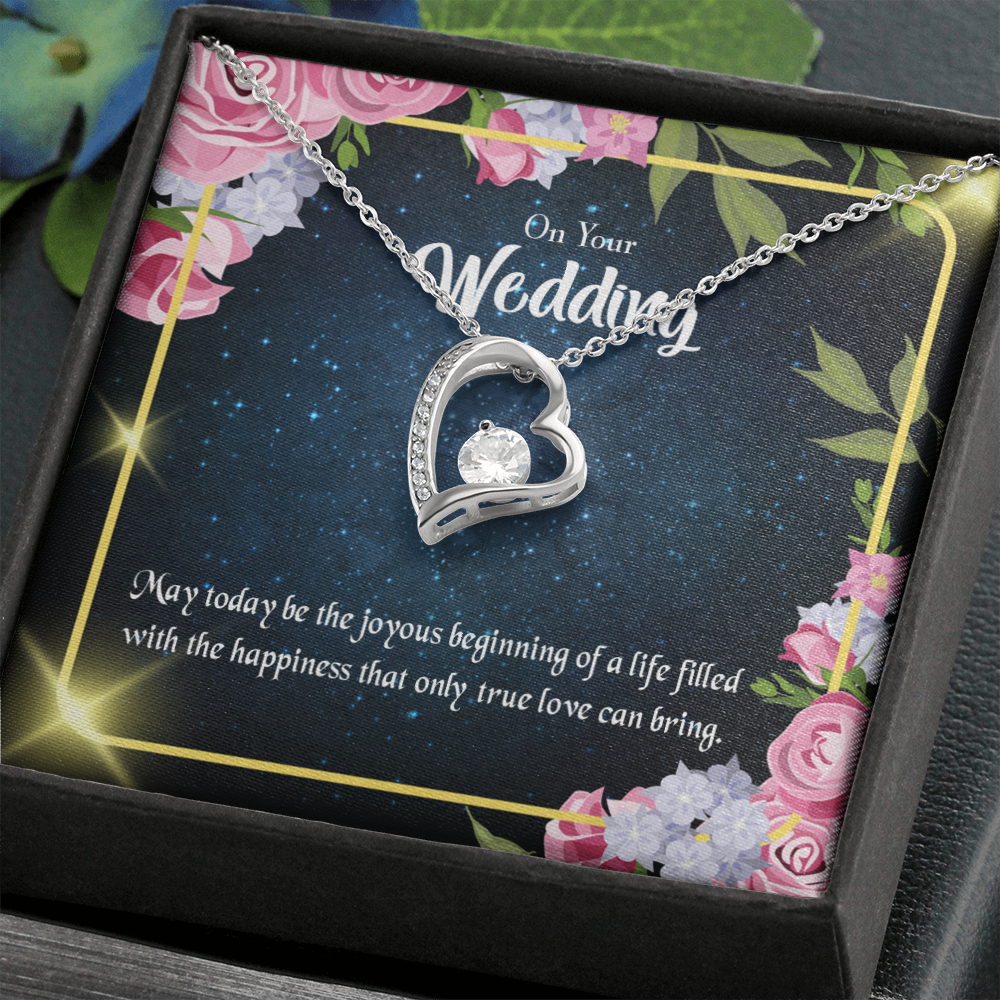 To My Wife On Your Wedding Forever Necklace w Message Card-Express Your Love Gifts