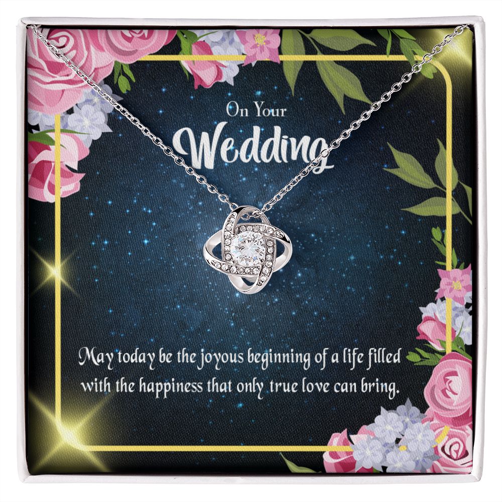 To My Wife On Your Wedding Infinity Knot Necklace Message Card-Express Your Love Gifts