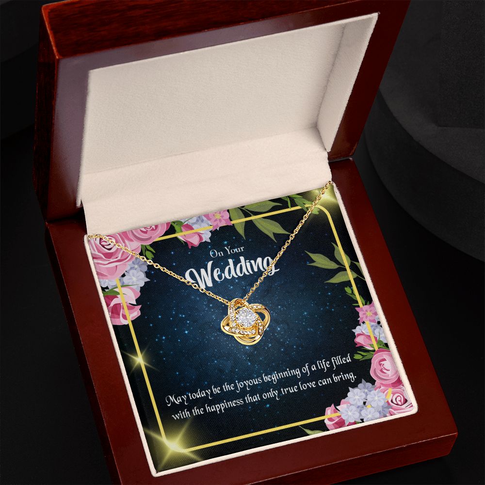 To My Wife On Your Wedding Infinity Knot Necklace Message Card-Express Your Love Gifts