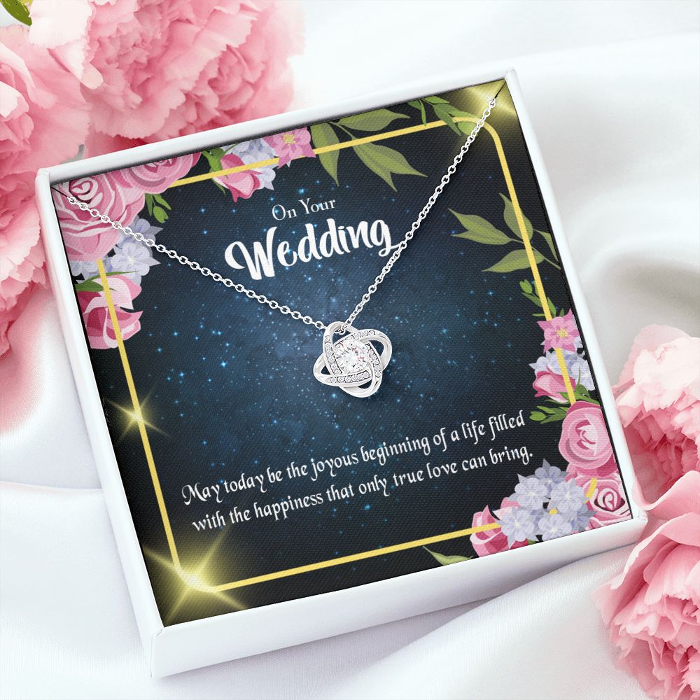 To My Wife On Your Wedding Infinity Knot Necklace Message Card-Express Your Love Gifts