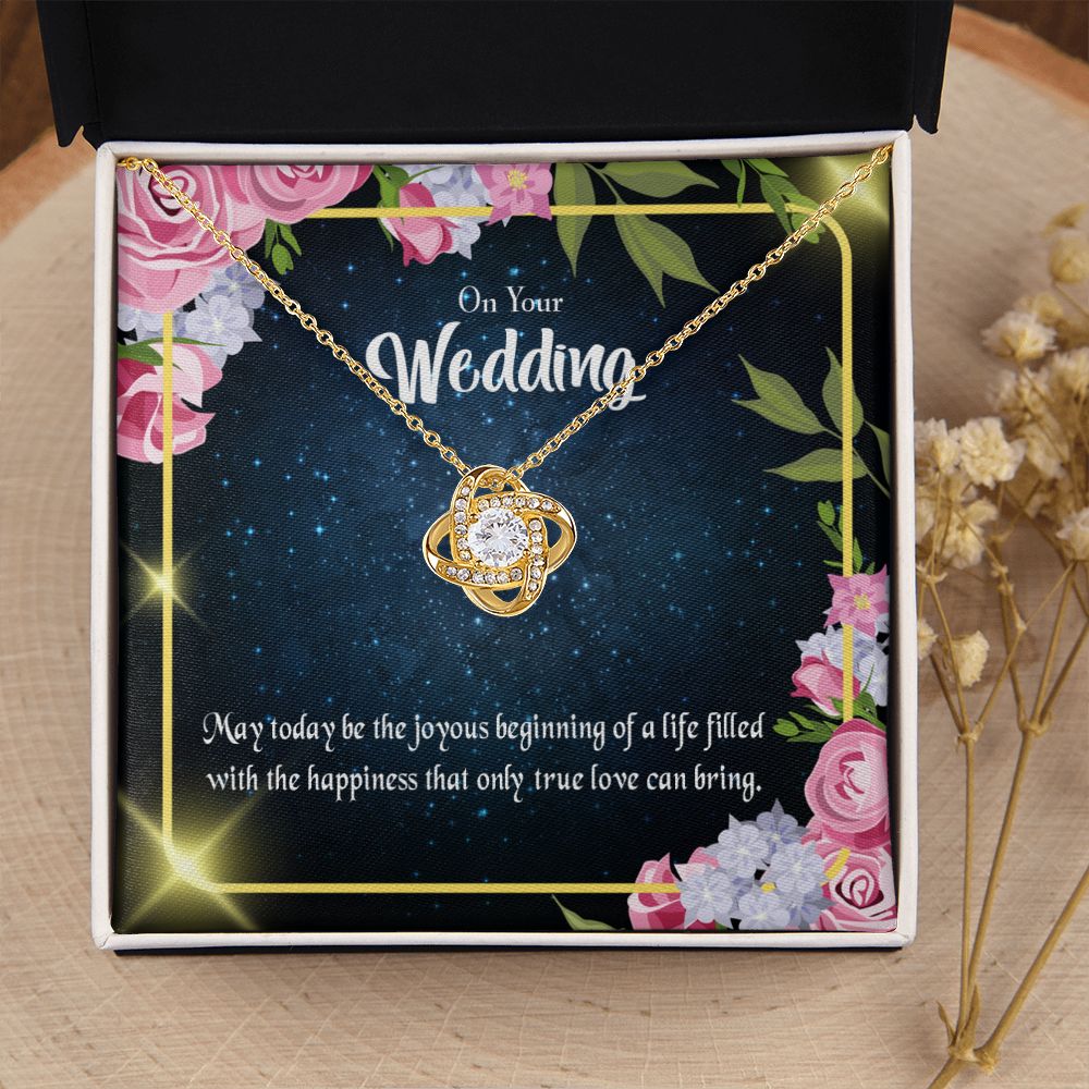 To My Wife On Your Wedding Infinity Knot Necklace Message Card-Express Your Love Gifts