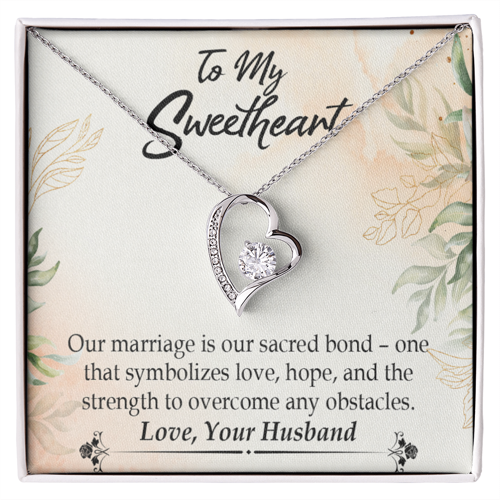 To My Wife Our Marriage is Our Sacred Bond Forever Necklace w Message Card-Express Your Love Gifts