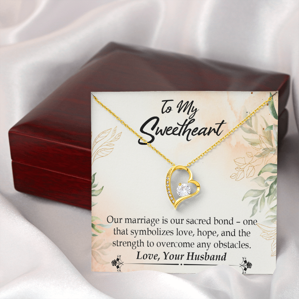 To My Wife Our Marriage is Our Sacred Bond Forever Necklace w Message Card-Express Your Love Gifts