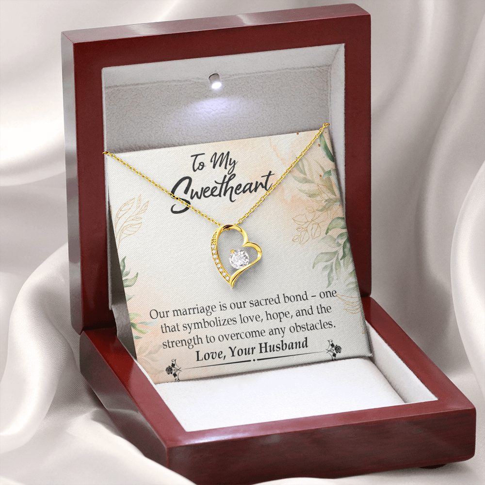 To My Wife Our Marriage is Our Sacred Bond Forever Necklace w Message Card-Express Your Love Gifts