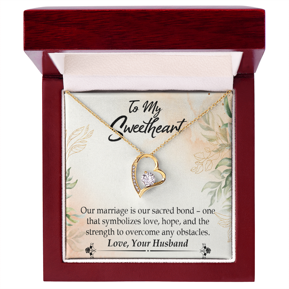 To My Wife Our Marriage is Our Sacred Bond Forever Necklace w Message Card-Express Your Love Gifts