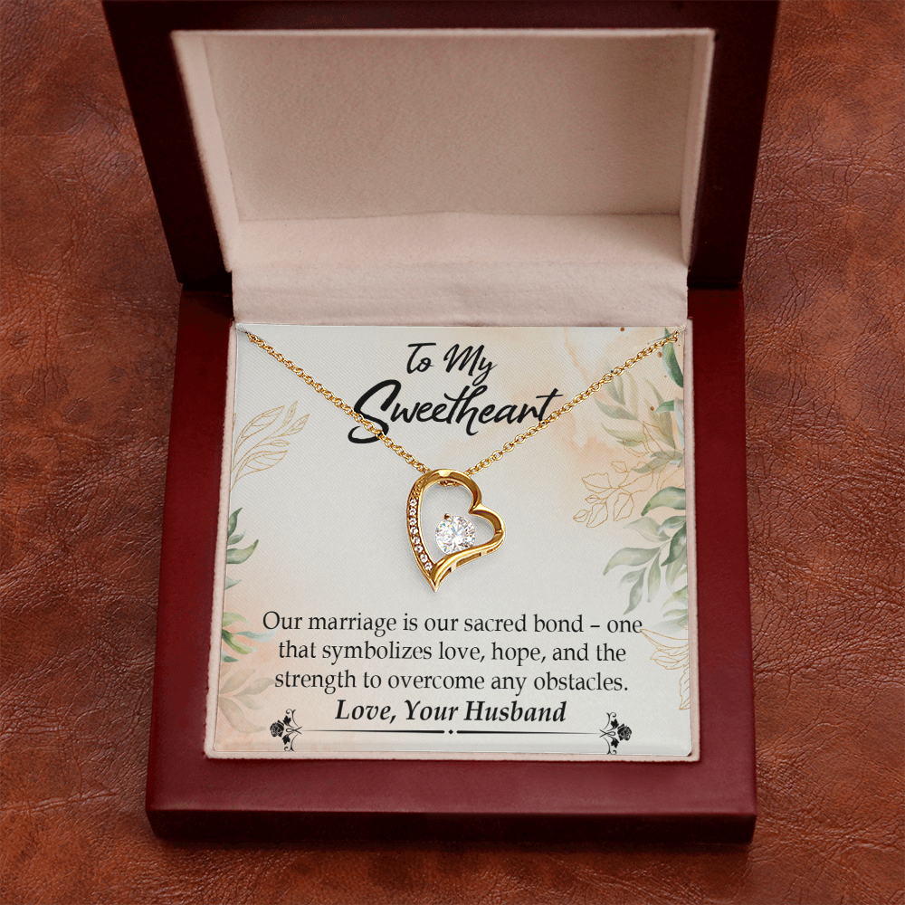 To My Wife Our Marriage is Our Sacred Bond Forever Necklace w Message Card-Express Your Love Gifts