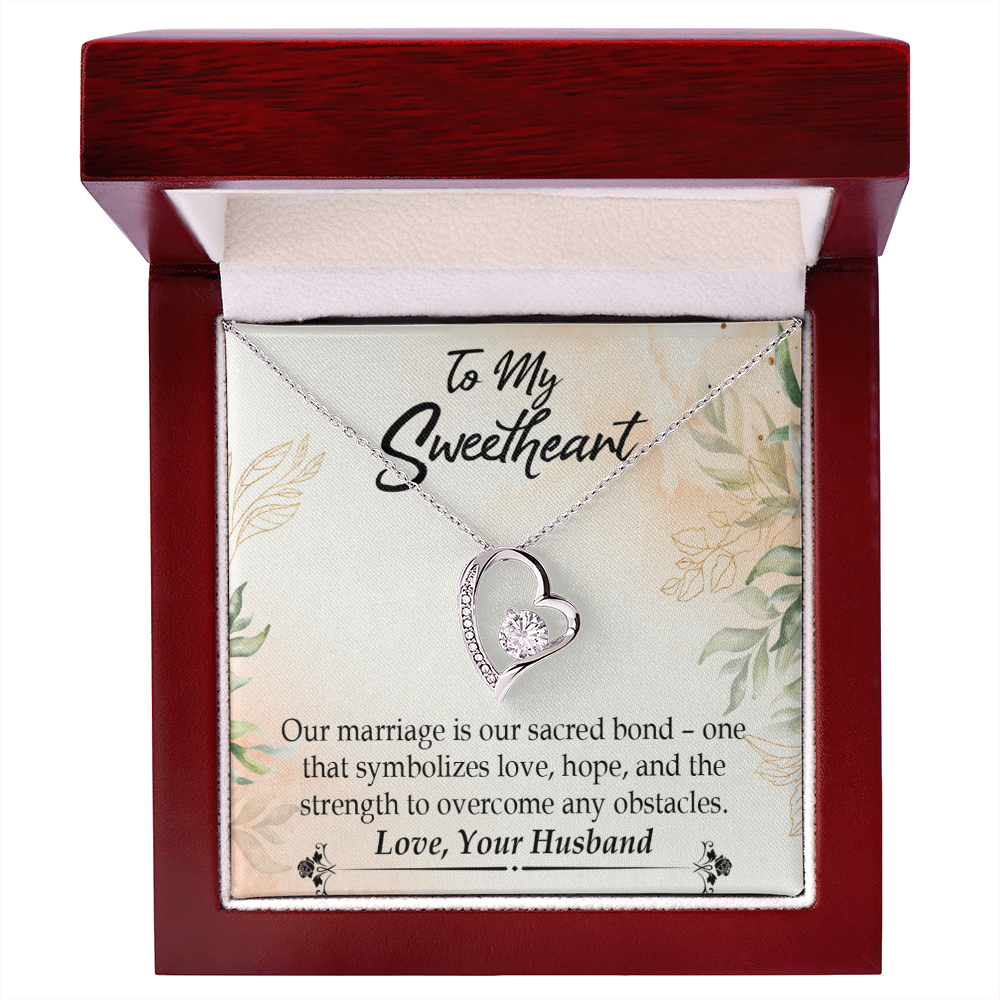 To My Wife Our Marriage is Our Sacred Bond Forever Necklace w Message Card-Express Your Love Gifts