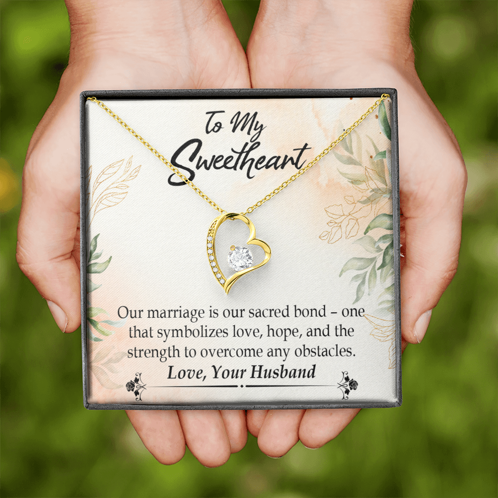 To My Wife Our Marriage is Our Sacred Bond Forever Necklace w Message Card-Express Your Love Gifts