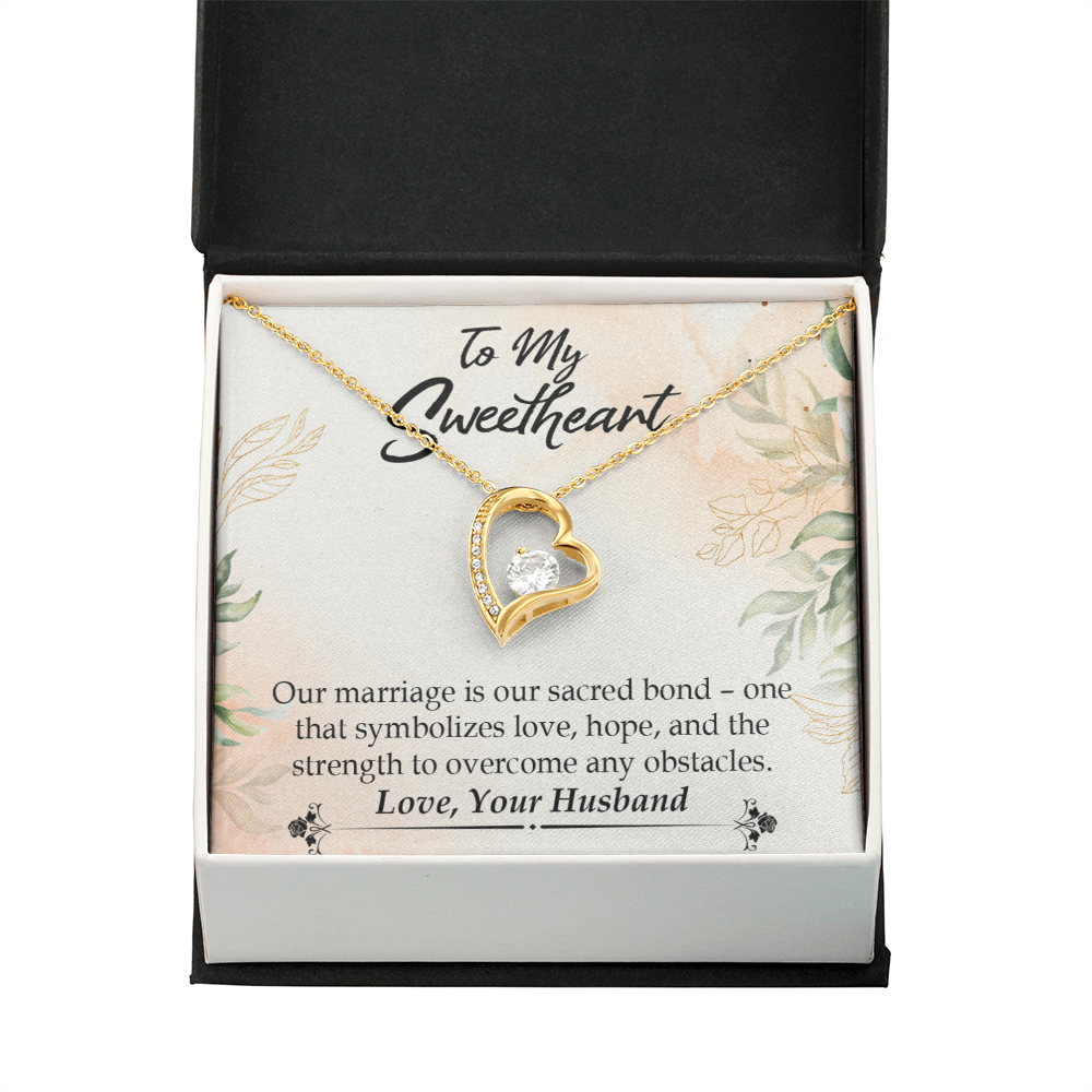 To My Wife Our Marriage is Our Sacred Bond Forever Necklace w Message Card-Express Your Love Gifts