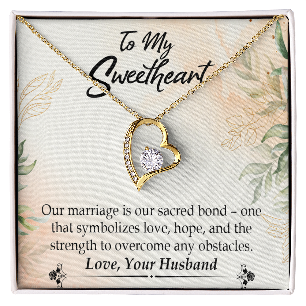 To My Wife Our Marriage is Our Sacred Bond Forever Necklace w Message Card-Express Your Love Gifts