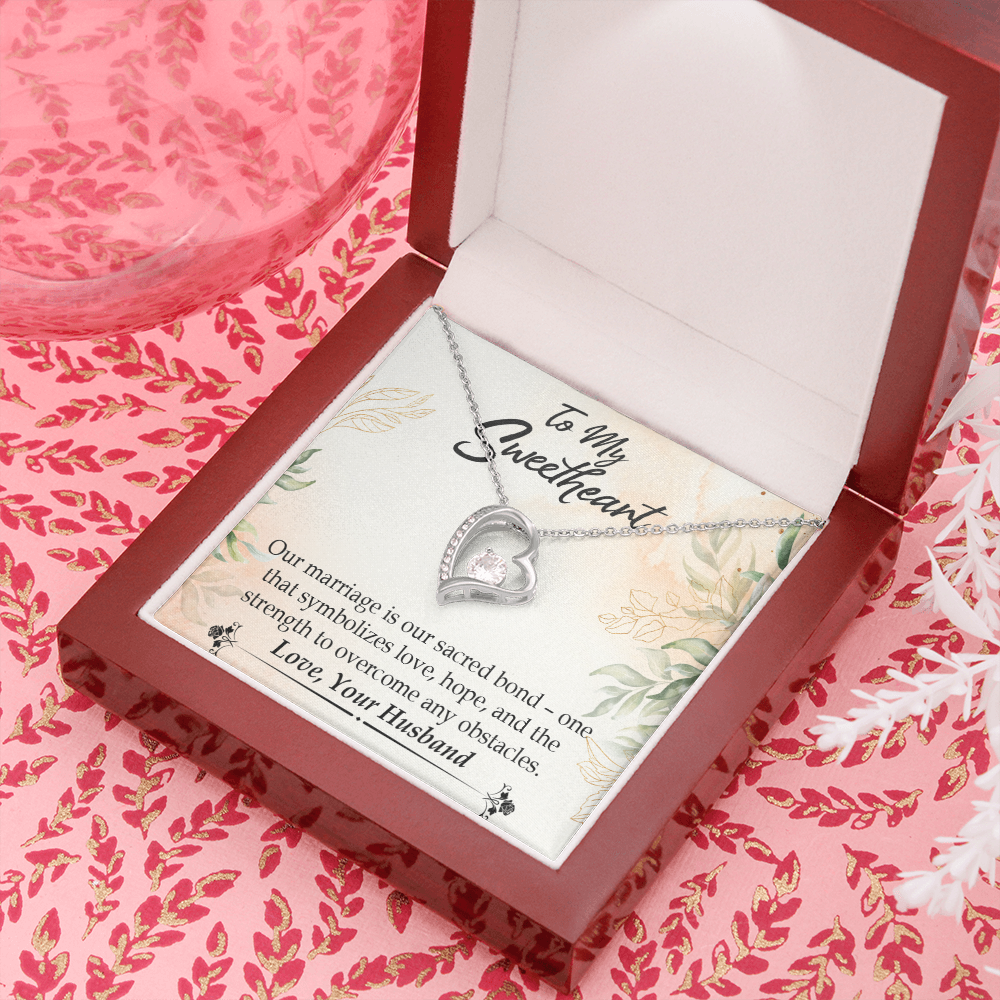 To My Wife Our Marriage is Our Sacred Bond Forever Necklace w Message Card-Express Your Love Gifts