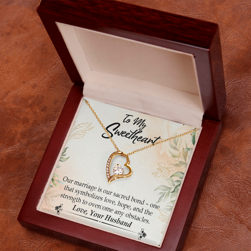 To My Wife Our Marriage is Our Sacred Bond Forever Necklace w Message Card-Express Your Love Gifts