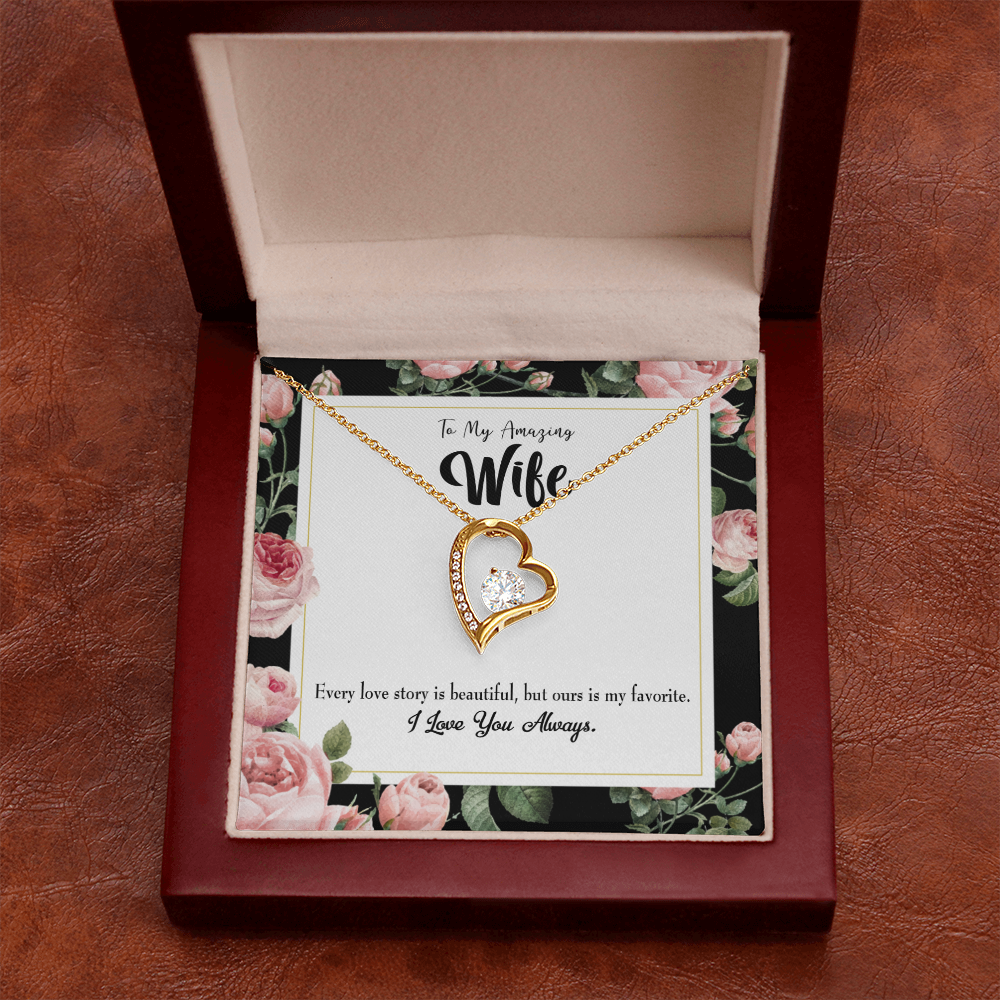 To My Wife Our Story Forever Necklace w Message Card-Express Your Love Gifts