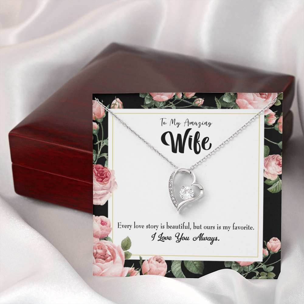 To My Wife Our Story Forever Necklace w Message Card-Express Your Love Gifts