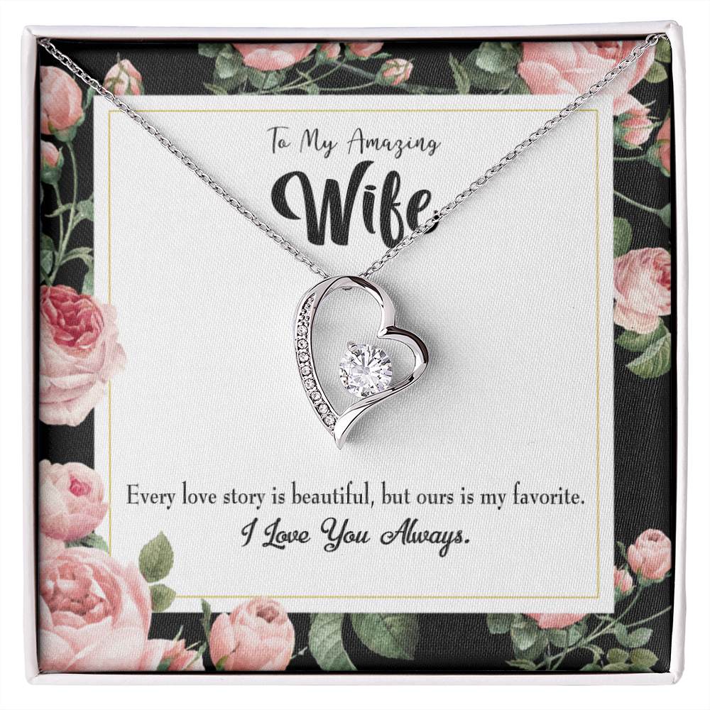 To My Wife Our Story Forever Necklace w Message Card-Express Your Love Gifts