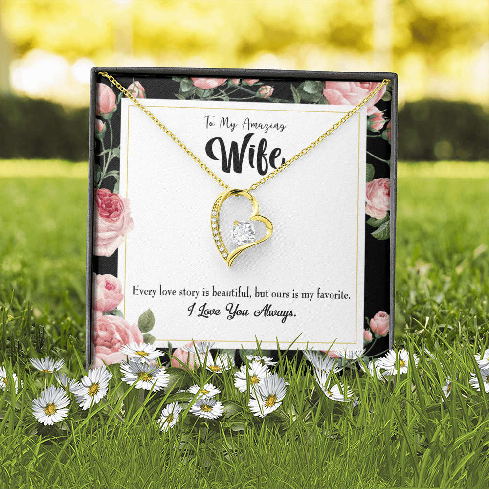 To My Wife Our Story Forever Necklace w Message Card-Express Your Love Gifts