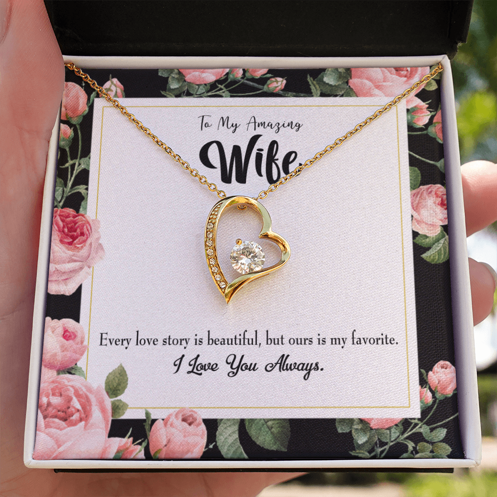 To My Wife Our Story Forever Necklace w Message Card-Express Your Love Gifts