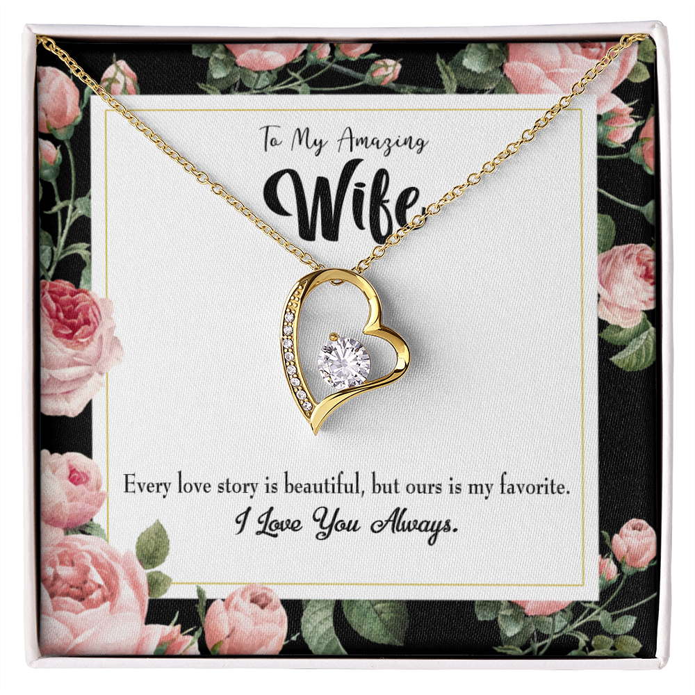 To My Wife Our Story Forever Necklace w Message Card-Express Your Love Gifts