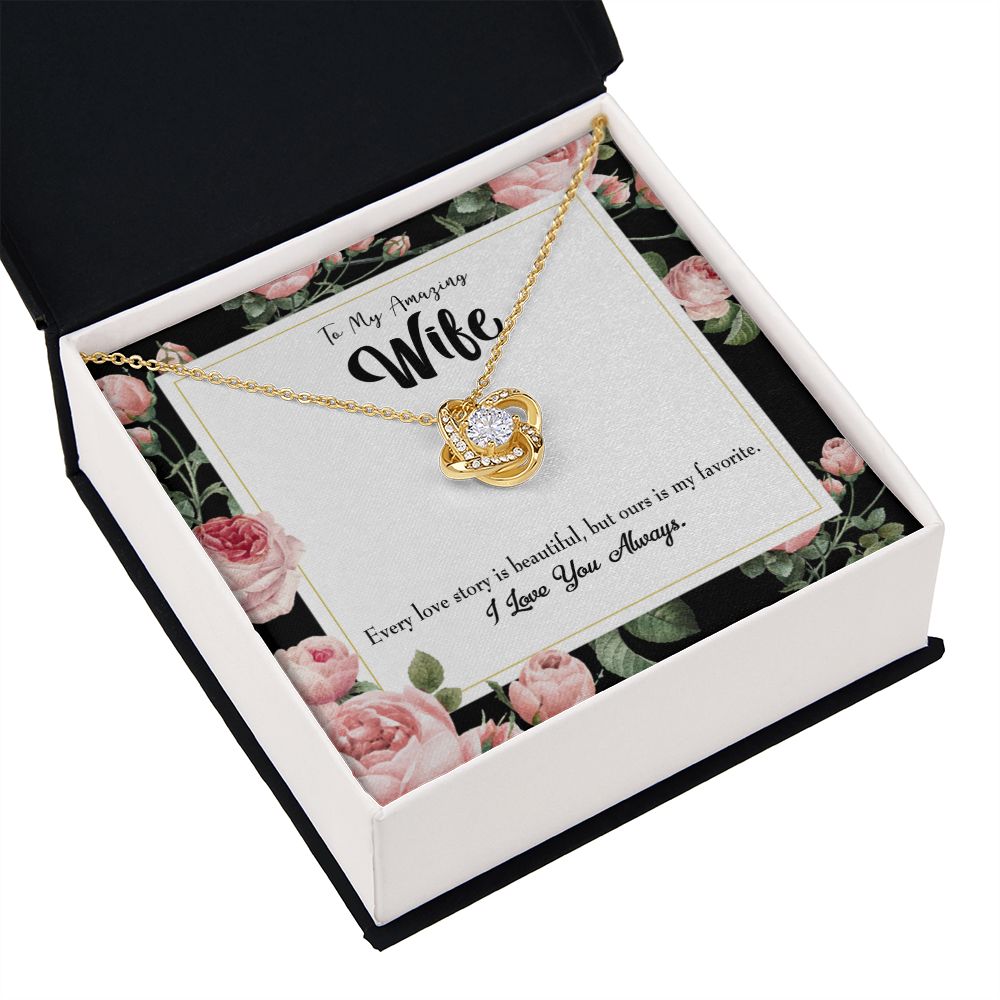 To My Wife Our Story Infinity Knot Necklace Message Card-Express Your Love Gifts