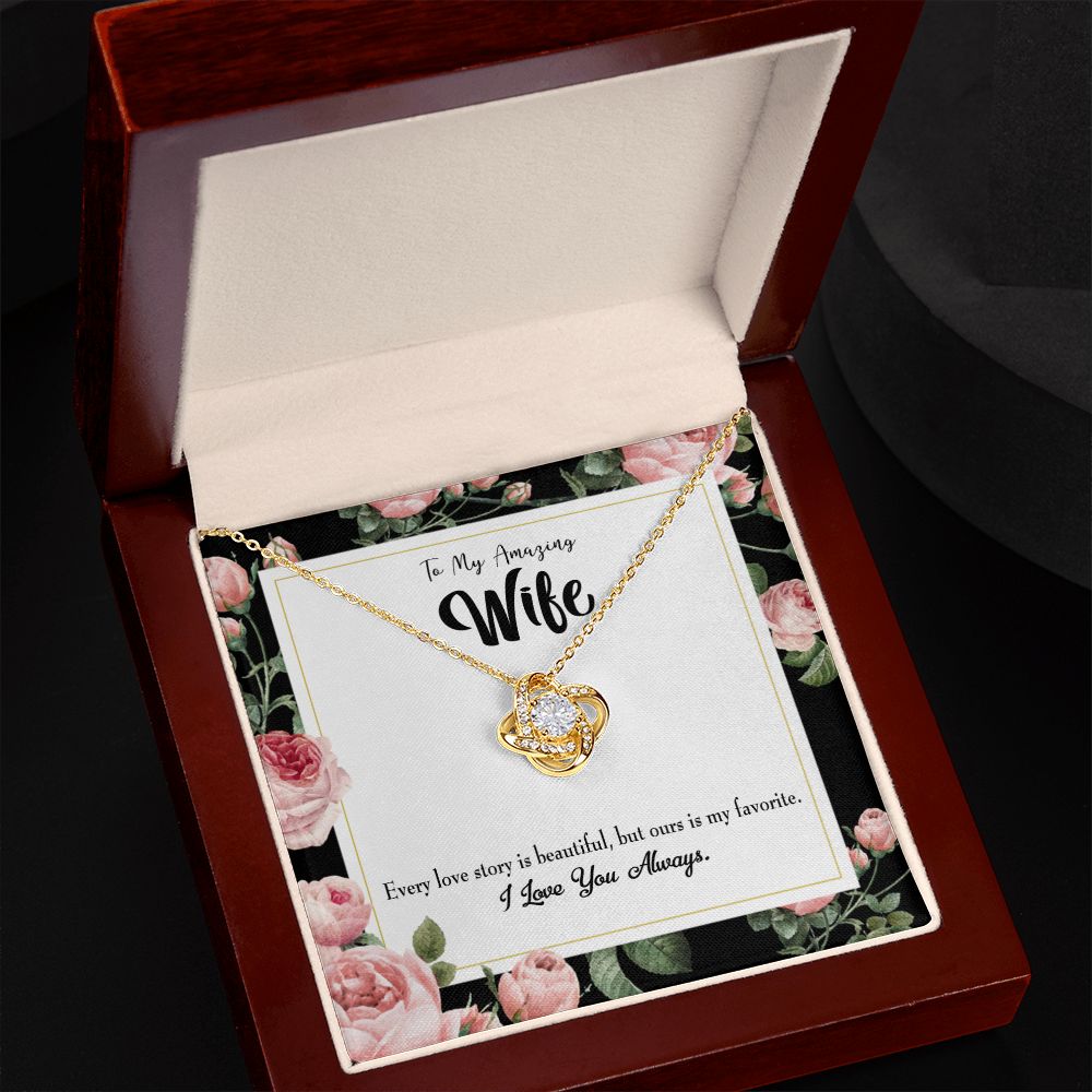 To My Wife Our Story Infinity Knot Necklace Message Card-Express Your Love Gifts