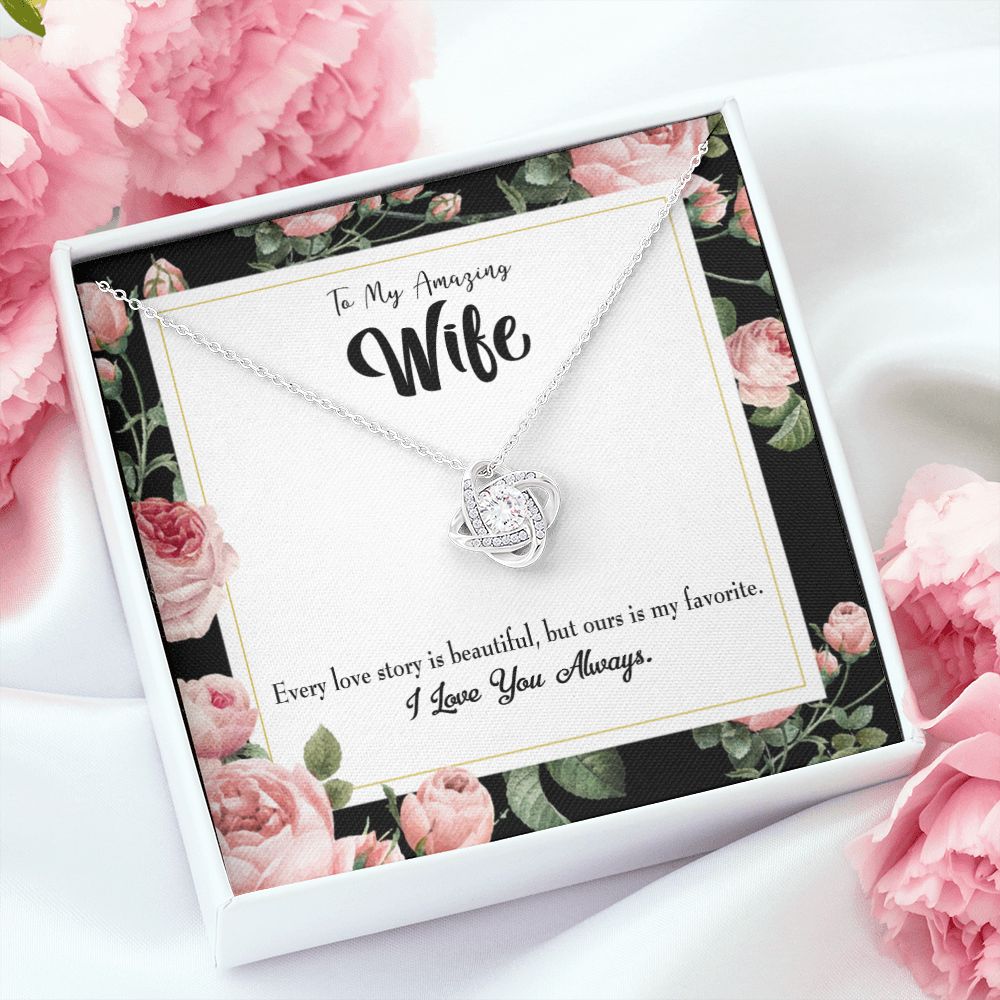 To My Wife Our Story Infinity Knot Necklace Message Card-Express Your Love Gifts