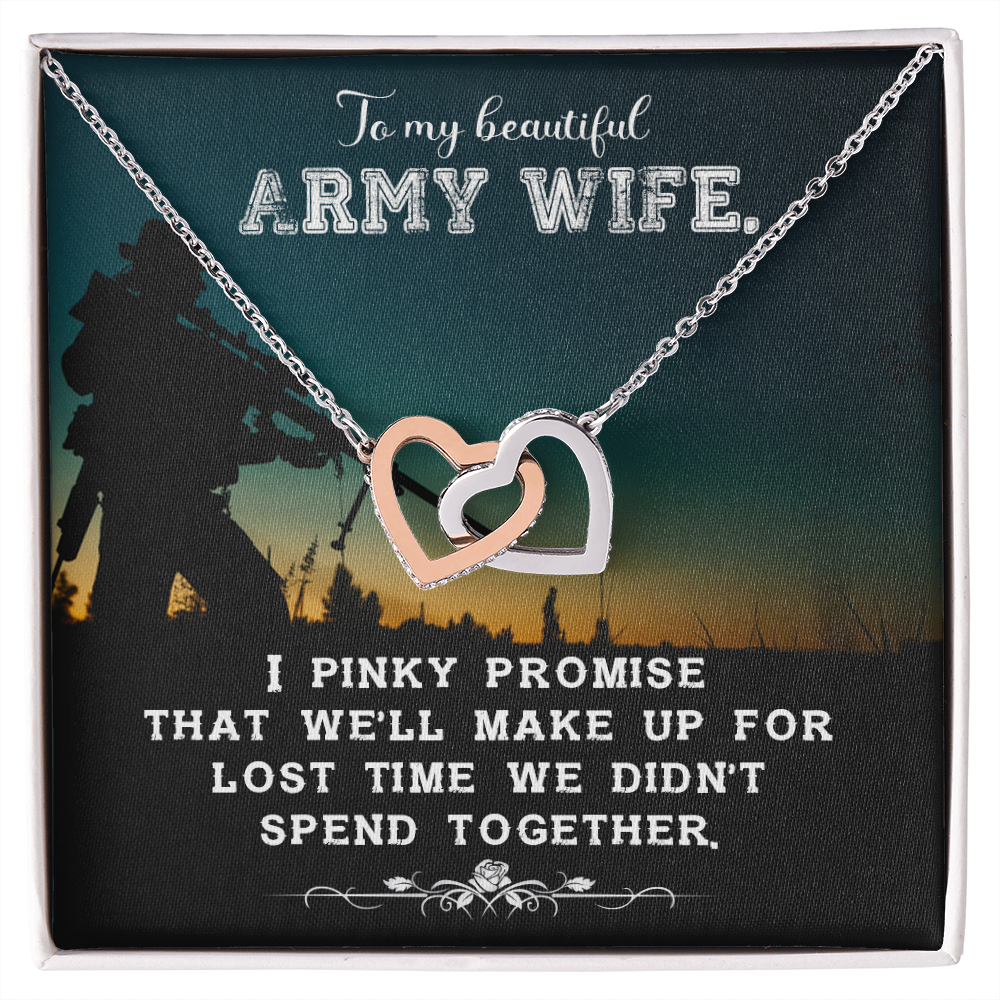 To My Wife Pinky Promise to Army Wife Inseparable Necklace-Express Your Love Gifts