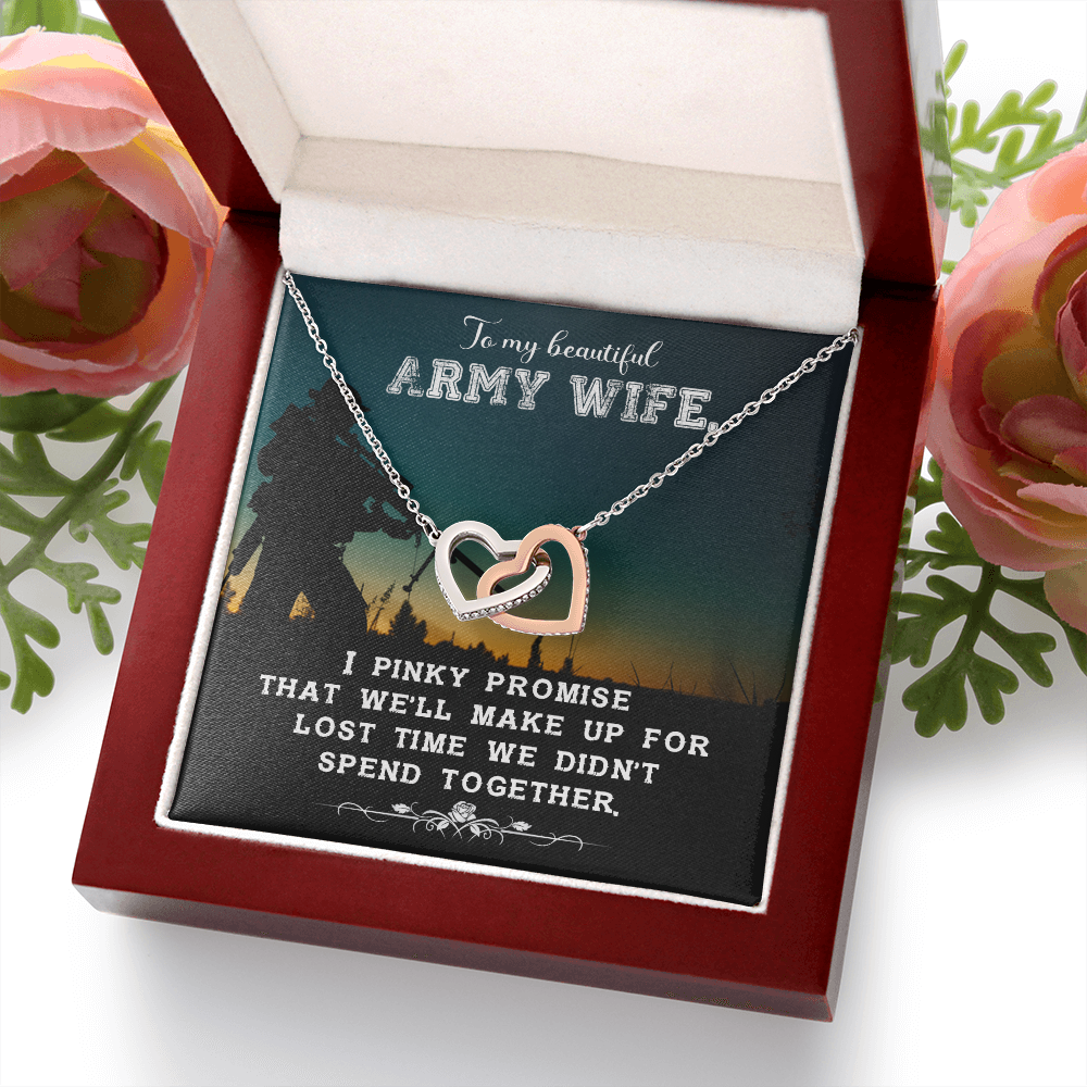 To My Wife Pinky Promise to Army Wife Inseparable Necklace-Express Your Love Gifts