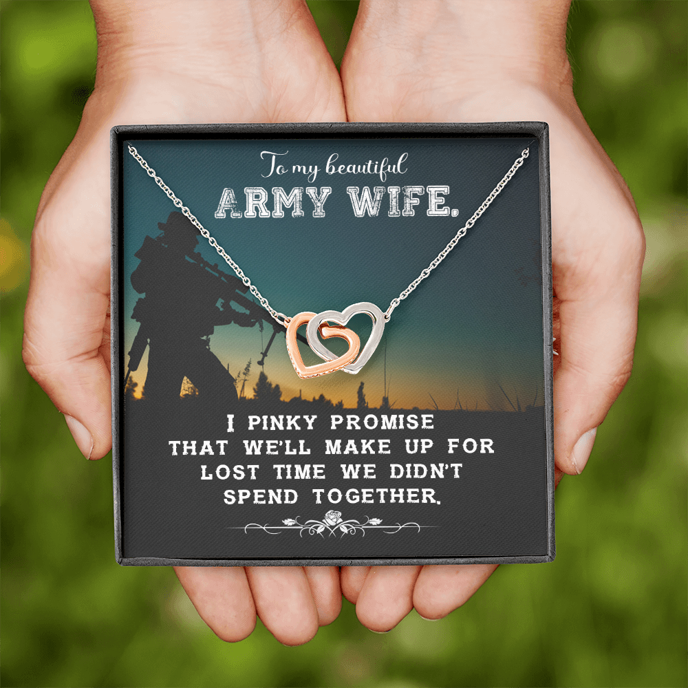 To My Wife Pinky Promise to Army Wife Inseparable Necklace-Express Your Love Gifts