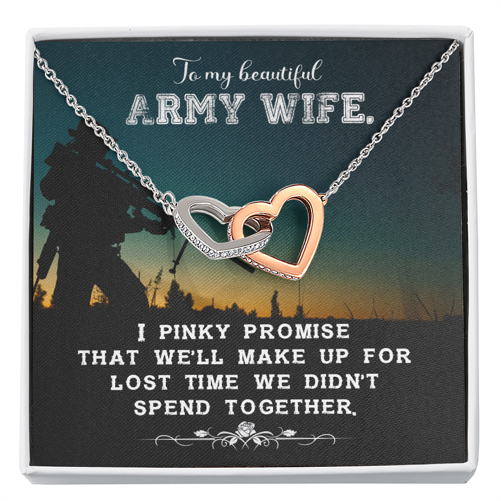 To My Wife Pinky Promise to Army Wife Inseparable Necklace-Express Your Love Gifts