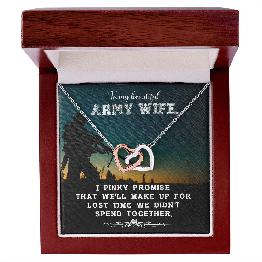 To My Wife Pinky Promise to Army Wife Inseparable Necklace-Express Your Love Gifts